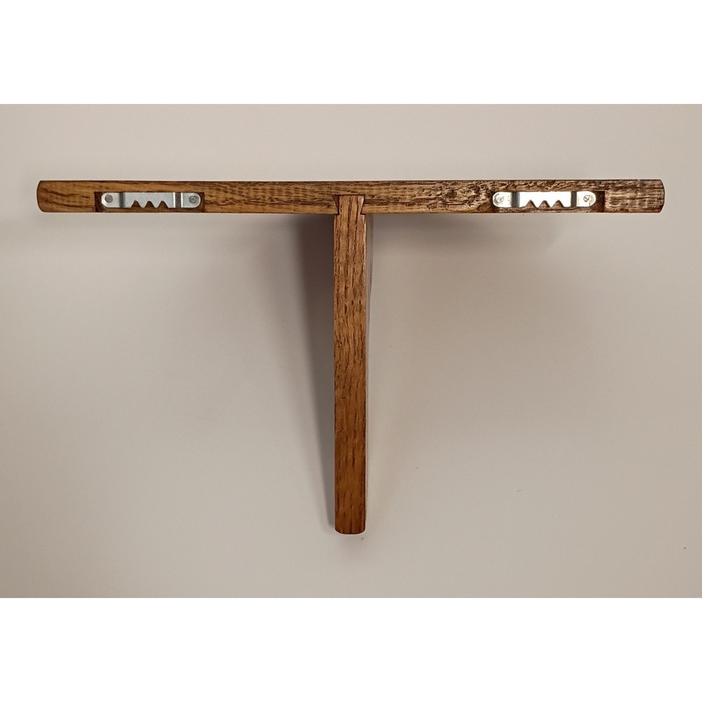 Vintage Solid Oak Half Circle Wall Shelf Sconce MCM Trinket Display 5.75 x9.75" - Picture 8 of 9